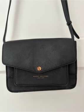 Marc Jacobs Black Crossbody Bag with Gold Hardware